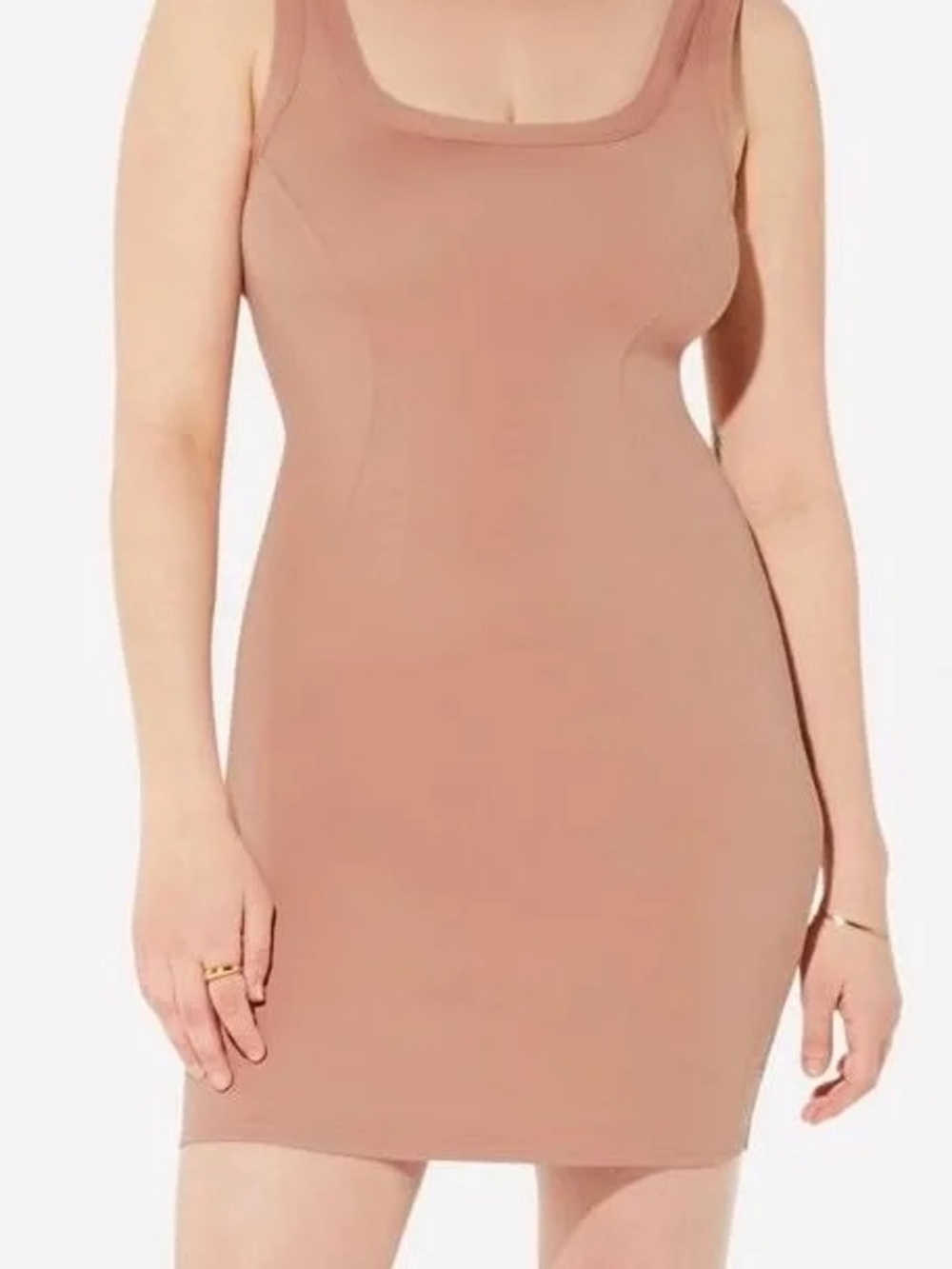 YITTY Sleeveless Body Butter Tank Dress in Brown Sugar